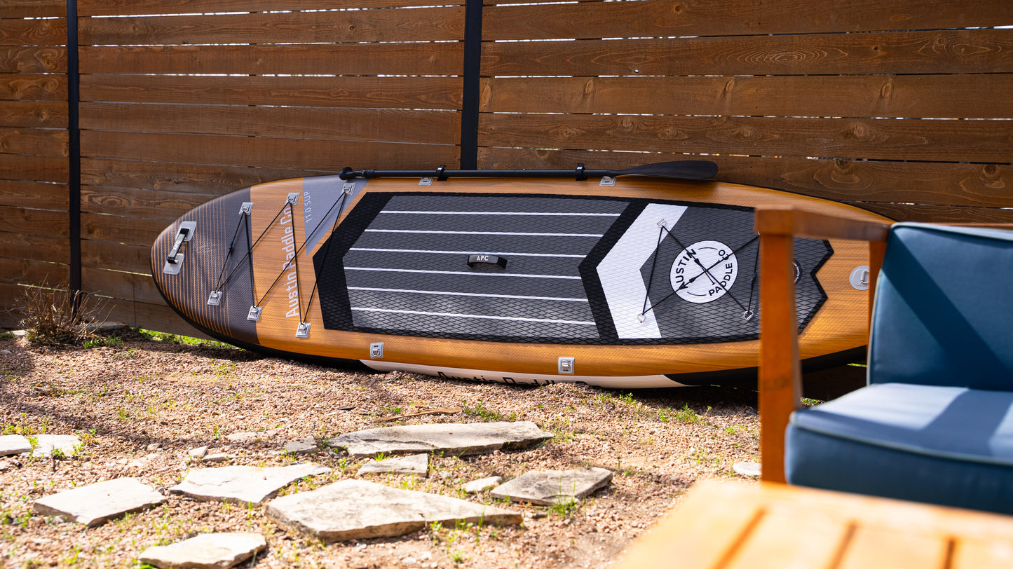 Rustic 11' Inflatable Paddle Board Package