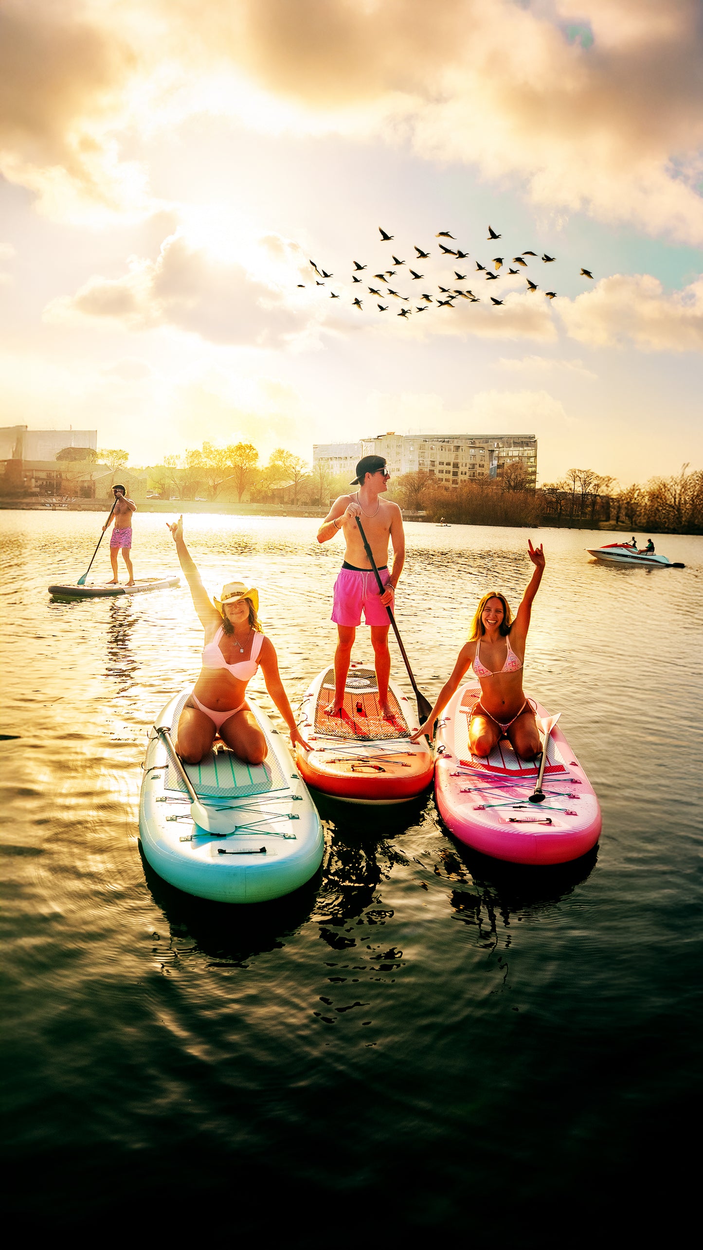 Austin Paddle Co 'Pink Lady' 10'6ft Inflatable Stand-Up Paddle Board Package