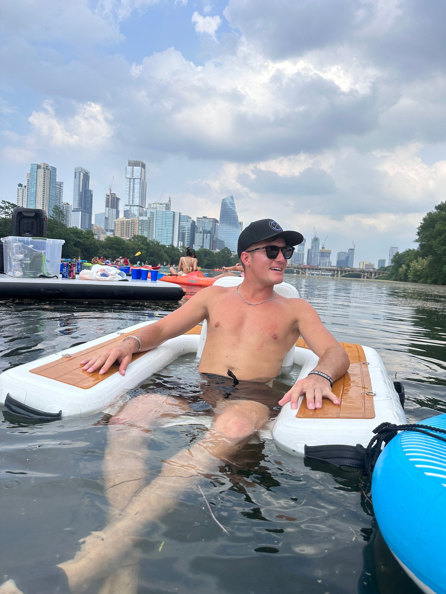 Austin Paddle Co. Chill-Out Inflatable Lounge Chair – Durable PVC, Quick Inflate, Portable
